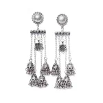 Quad Flower Dangle Earrings - Image 2