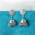 Intricate Silver Small Dome Bell Jhumka