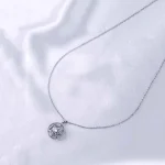 Silver Circular Gems Spinning Necklace - Image 4