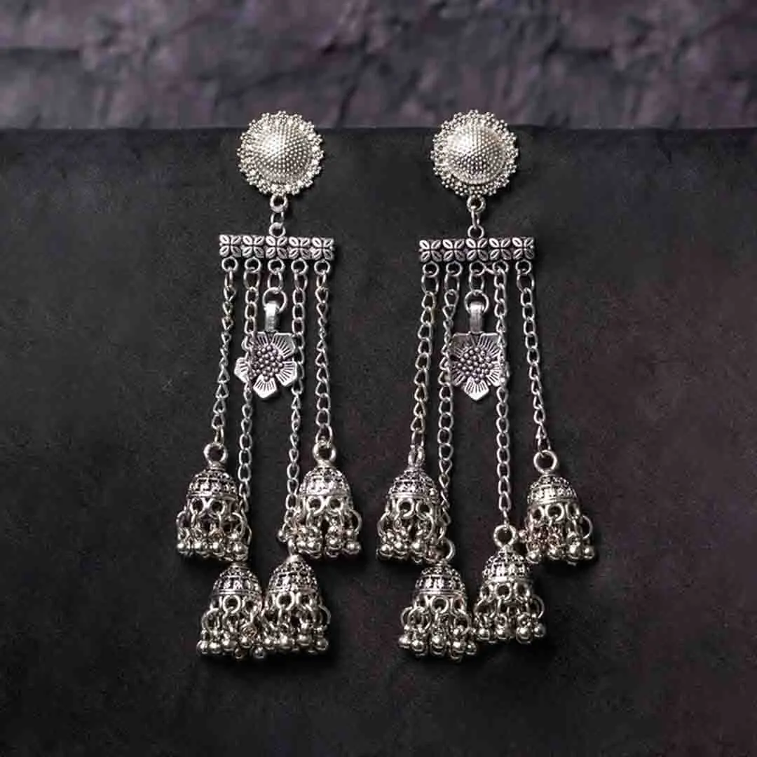 405-Th-1.webp Quad Flower Dangle Earrings - Image 1