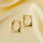 Golden Rectangular Hoops - Image 2