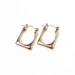 Golden Rectangular Hoops - Image 3