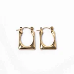 Golden Rectangular Hoops - Image 4