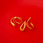 Pack of 2 Golden Assymetrical Rings