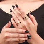 Pack of 2 Golden Textured Bold Rings