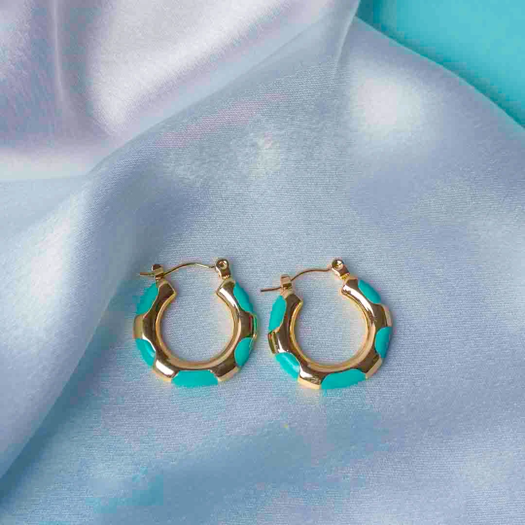 47-Th-3.webp Bright Enamel Round Hoop Earrings - Image 1