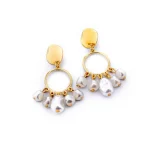 Gleaming Gold Baroque Pearl Dangle Earrings - Image 2
