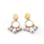 Gleaming Gold Baroque Pearl Dangle Earrings - Image 3