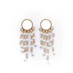 Cascading Pearl Dangle Earrings - Image 6