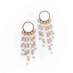 Cascading Pearl Dangle Earrings - Image 5