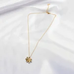 Golden Chain Silver Flower Spinning Necklace - Image 4