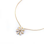 Golden Chain Silver Flower Spinning Necklace - Image 3