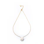 Golden Chain Silver Flower Spinning Necklace - Image 2