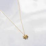 Golden Chain Silver Flower Spinning Necklace