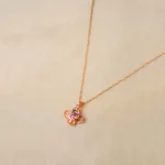 Rose Gold Floral Spinning Necklace - Image 4