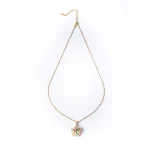 Golden Floral Colourful Gems Spinning Necklace - Image 4