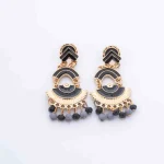 Boho Geometric Golden Dangle Earrings - Image 2