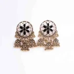 Floral Antique Gold Jhumka - Image 2