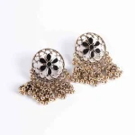 Floral Antique Gold Jhumka - Image 4