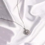 Silver Circular Gems Spinning Necklace - Image 6