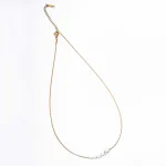 Elegant String of Pearl Golden Chain Necklace - Image 5