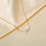 Elegant String of Pearl Golden Chain Necklace