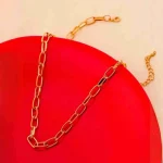 Gold Tone Link Chain Necklace - Image 4