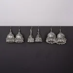 Set of 3 Oxidised Jhumka Earrings Combo