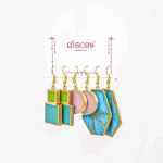 Set of 3 Brass Resin Earrings Combo
