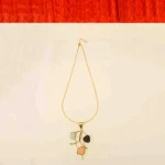 Brass Stone Studded Pendant Necklace