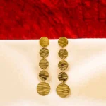 Brass Disc Dangle Earrings