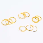 Pack of 10 Golden And Pearly White Chain Rings Combo - Image 3