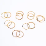 Pack of 14 Sleek Golden Rings Combo - Image 2