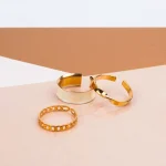 Pack of 3 Golden And White Rings Combo