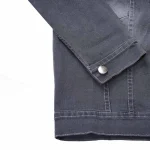Grey Crop Denim Jacket - Image 3