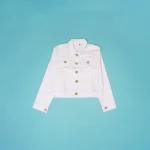 White Crop Denim Jacket - Image 7