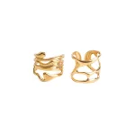 Pack of 2 Golden Assymetrical Hollow Rings - Image 2