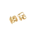 Pack of 2 Golden Assymetrical Hollow Rings - Image 3
