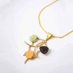 Brass Stone Studded Pendant Necklace - Image 3