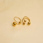 Pack of 2 Golden Orbit Sphere Open Rings - Image 2