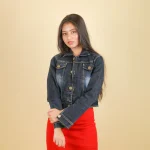 Black Crop Denim Jacket - Image 5