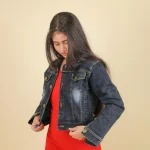 Black Crop Denim Jacket - Image 6