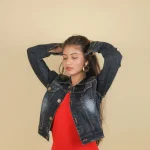 Black Crop Denim Jacket - Image 7