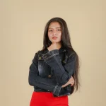 Black Crop Denim Jacket - Image 3