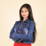Blue Crop Denim Jacket - Image 6