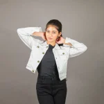 White Crop Denim Jacket