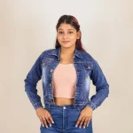 Light Blue Denim Crop Jacket