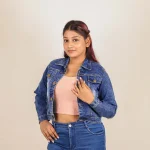 Light Blue Denim Crop Jacket - Image 5