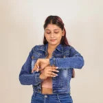 Light Blue Denim Crop Jacket - Image 2