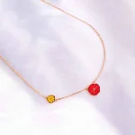 Golden Twin Floral Chain Necklace - Image 2